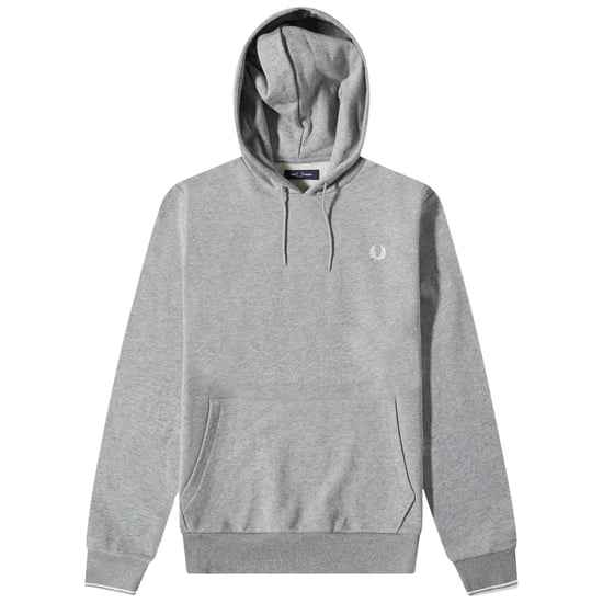 Fred Perry Getipte Grijze Gemêleerde Hoodie - Image 1