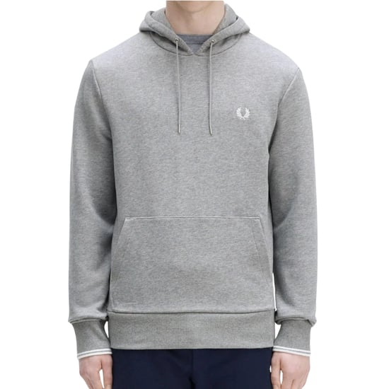 Fred Perry Getipte Grijze Gemêleerde Hoodie - Image 3