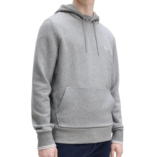 Fred Perry Getipte Grijze Gemêleerde Hoodie - Image 4