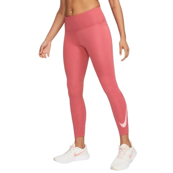 Nike Dri-fit 7/8 Mid Rise Pink Running Leggings - Image 2