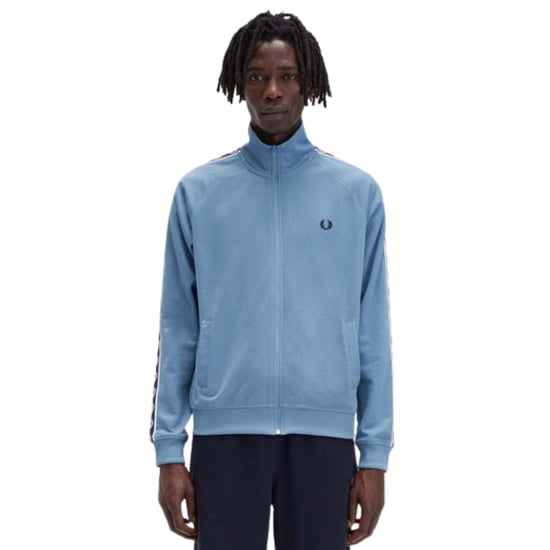 Fred Perry Contrast Tape Ash Blue Trainingsjack - Image 4