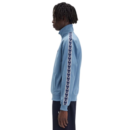 Fred Perry Contrast Tape Ash Blue Trainingsjack - Image 6