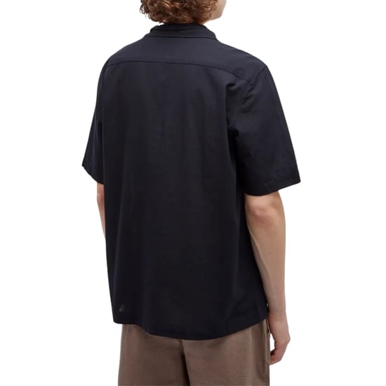 Fred Perry Textured Lightweight Navy Blue Vacation Shirt - Image 4