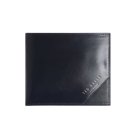 Ted Baker Prugs Embossed Corner Navy Leather Bifold - Image 1