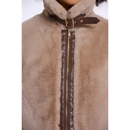 Rino & Pelle Lambra.7002612 rino en pelle short faux fur jacket oat - Image 3