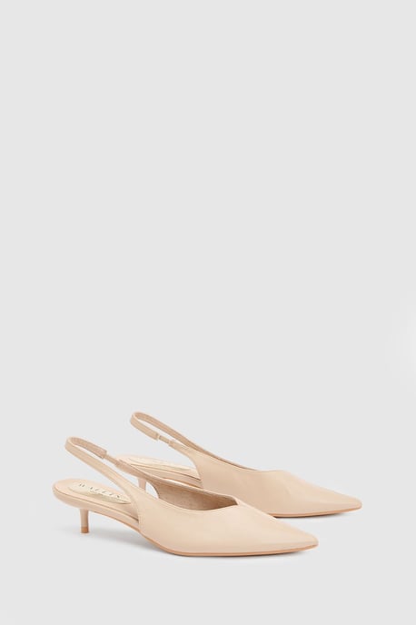 Bonnie Faux Leather Slingback Kitten Heel Court Shoes - Image 3