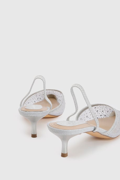Trinity Embellished Slingback Kitten Heel Court Shoes - Image 4