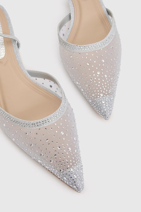 Trinity Embellished Slingback Kitten Heel Court Shoes - Image 5