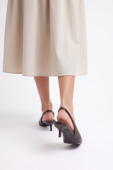 Bonnie Faux Leather Slingback Kitten Heel Court Shoes - Image 2