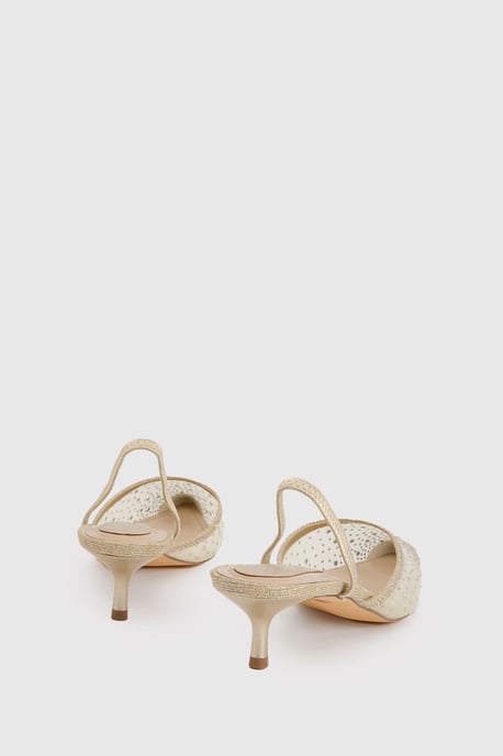 Trinity Embellished Slingback Kitten Heel Court Shoes - Image 4