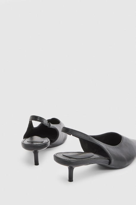 Bonnie Faux Leather Slingback Kitten Heel Court Shoes - Image 4