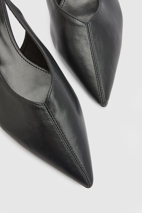 Bonnie Faux Leather Slingback Kitten Heel Court Shoes - Image 5