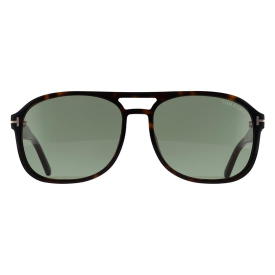 Tom Ford Aviator Mens Shiny Dark Havana Light Green Rosco FT1022 - Image 1