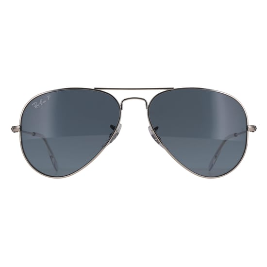Ray-Ban Aviator Unisex Polished Silver Blue Polarized Aviator RB3025 - Image 1
