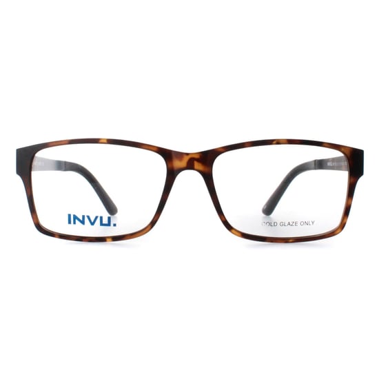 INVU Rectangle Mens Tortoise Matte Demi B4425 - Image 1