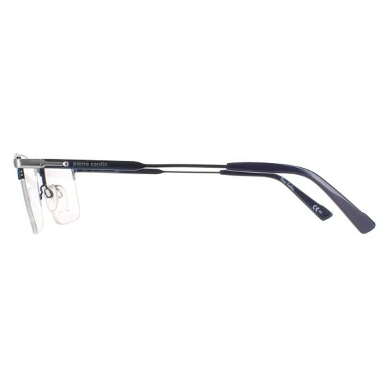 Pierre Cardin Half Rimless Mens Matte Blue Ruthenium Glasses - Image 3