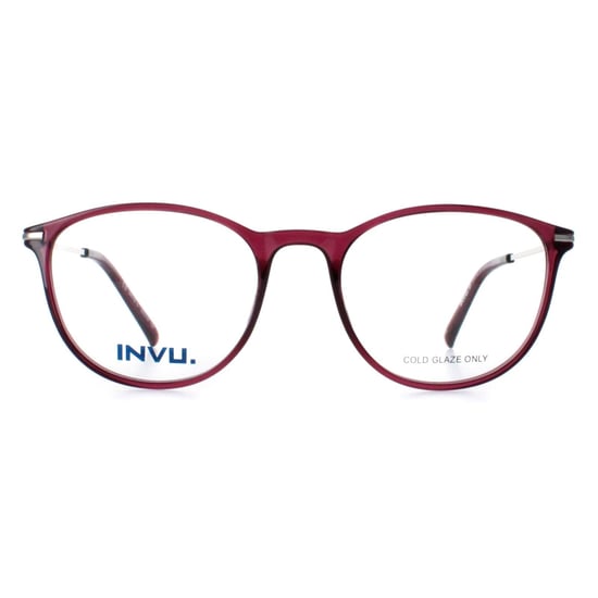 INVU Round Womens Transparent Burgundy Casis Silver B4116 - Image 1