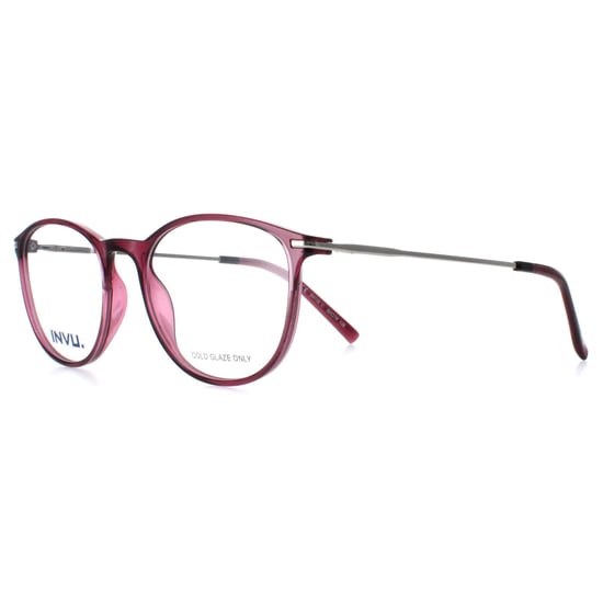 INVU Round Womens Transparent Burgundy Casis Silver B4116 - Image 2