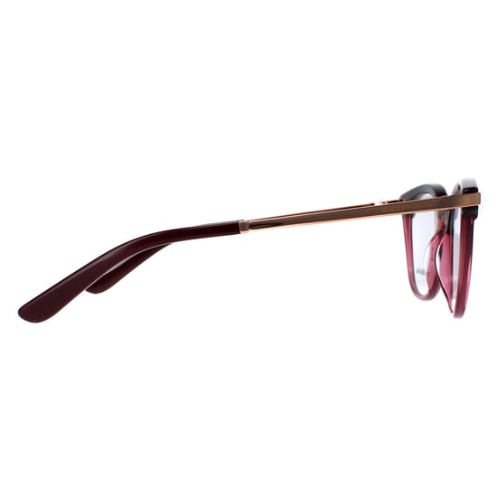 Dolce & Gabbana Round Womens Bordeaux Transparent Bordeaux Pink Gold Glasses - Image 4