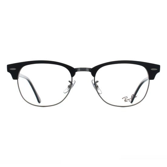 Ray-Ban Square Unisex Black on Silver RX5154 Clubmaster - Image 1