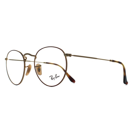 Ray-Ban Round Unisex Polished Havana on Gold RX3447V Round Metal - Image 2
