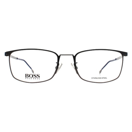 Hugo Boss Rectangle Mens Matte Dark Ruthenium Grey BOSS 1351/F - Image 1