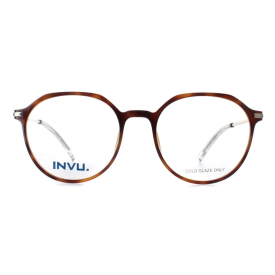 INVU Round Unisex Honey Tortoise Demi Gold B4117 - Image 1