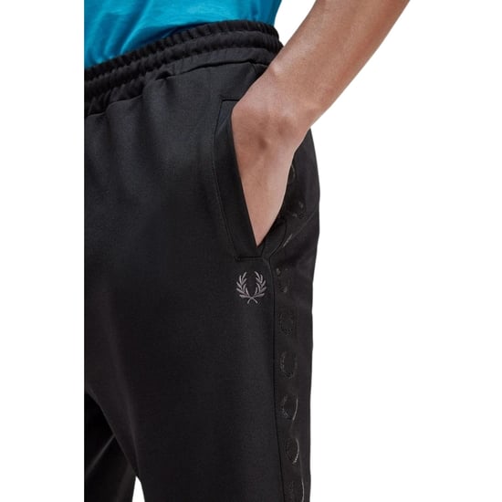 Fred Perry Heren Seizoensgebonden Ge-tapete Trainingsbroek Zwart - Image 6