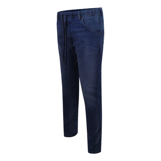 Herrens Diesel Krooley Ne Sweat Tapered Jeans i Blå Denim - Image 3