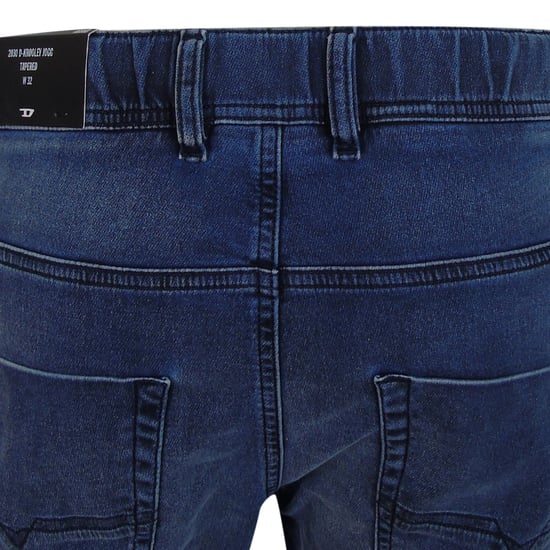 Herrens Diesel Krooley Ne Sweat Tapered Jeans i Blå Denim - Image 5