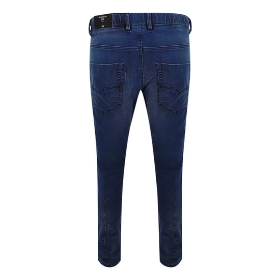 Herrens Diesel Krooley Ne Sweat Tapered Jeans i Blå Denim - Image 6