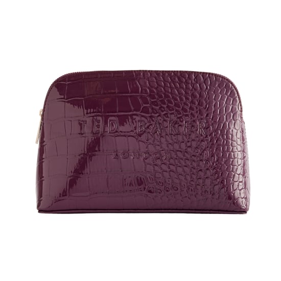 Ted Baker Crocala Make-uptasje Met Imitatie Krokodillenprint In Bordeauxrood - Image 1