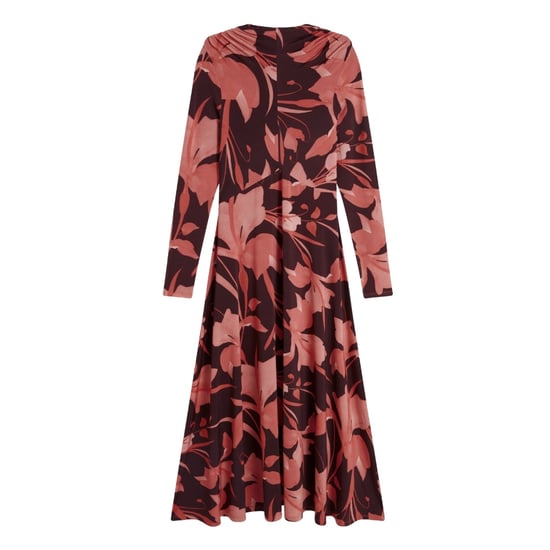 Ted Baker Starlah Slinky Jersey Bedrukte Donkerbruine Midi-jurk - Image 1