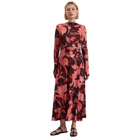 Ted Baker Starlah Slinky Jersey Bedrukte Donkerbruine Midi-jurk - Image 4