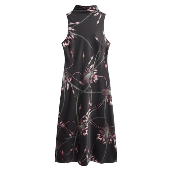 Ted Baker Antua Bedrukte Midi-slipjurk Met Colkraag, Zwart - Image 1