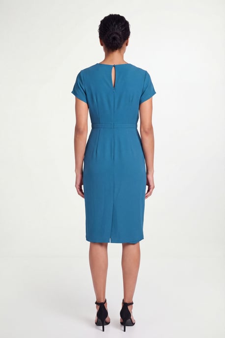 Petite Tailored Crepe Ruffle Pencil Dress - Image 2