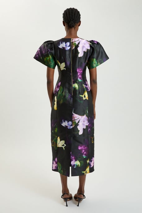 Petite Floral Print Twill Midi Dress - Image 3