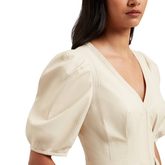 Ted Baker Tamega Midi-jurk Van Imitatieleer In Ivoorkleur - Image 4