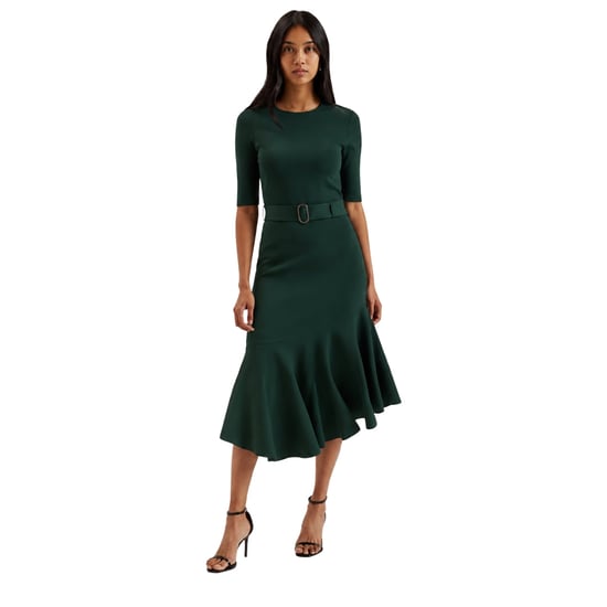 Ted Baker Samalee Gebreide Rok Met Zwierige Rand In Donkergroen, Midi-jurk - Image 3
