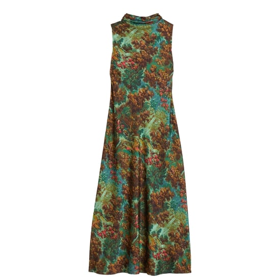 Ted Baker Eyva Bedrukte Midi-slipjurk Met Colkraag In Groen - Image 1