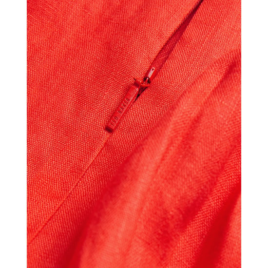 Ted Baker Koyo Linnen Mini-jurk Met Pofmouwen In Rood - Image 3