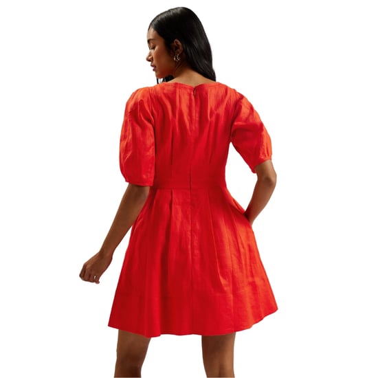 Ted Baker Koyo Linnen Mini-jurk Met Pofmouwen In Rood - Image 5