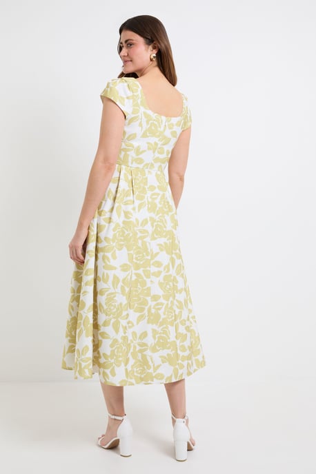 Floral Ottoman Fit & Flare Midi Dress - Image 3