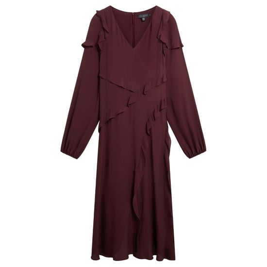 Ted Baker Midi-jurk Met Lange Mouwen En Ruches - Image 1