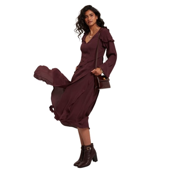 Ted Baker Midi-jurk Met Lange Mouwen En Ruches - Image 6