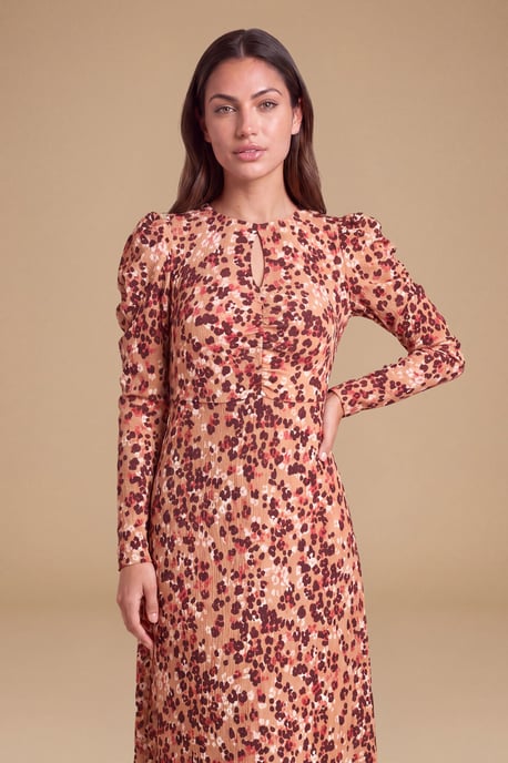 Petite Animal Keyhole Jersey Midi Dress - Image 4