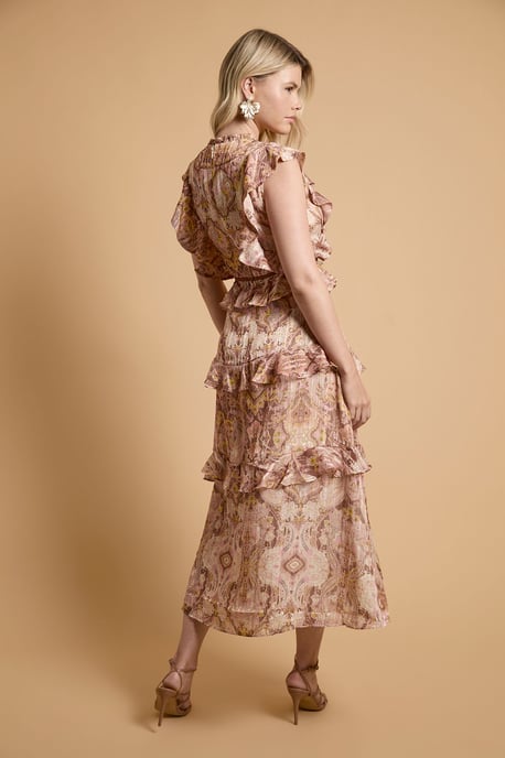 Stud Trim Frill Tiered Midaxi Dress - Image 3