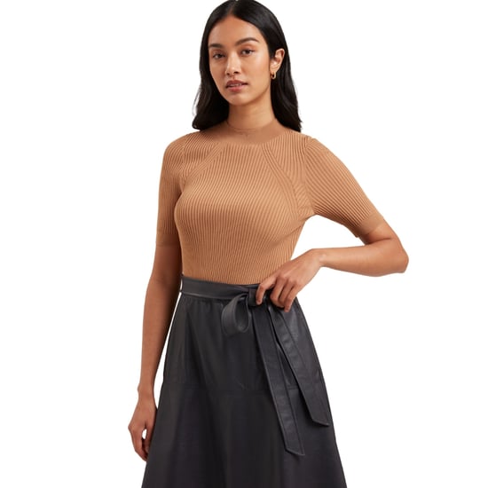 Ted Baker Olivia Gebreide Top Met Rok Van Imitatieleer, Marineblauwe Jurk - Image 2