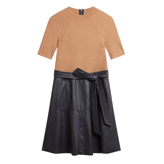 Ted Baker Olivia Gebreide Top Met Rok Van Imitatieleer, Marineblauwe Jurk - Image 4