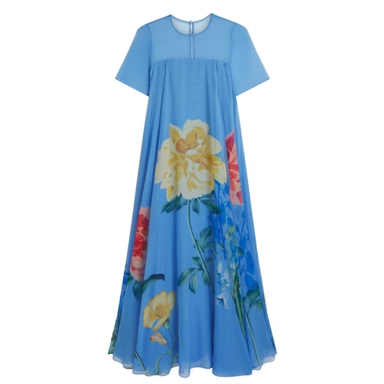 Ted Baker Marie Maxi-jurk Met Korte Mouwen En Volumineus Volume In Blauw - Image 1